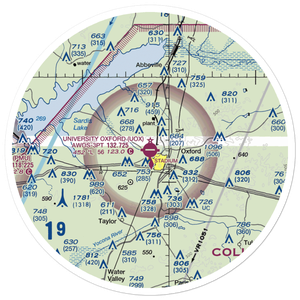 University Oxford Airport (UOX) VFR Sectional Sticker (30 mile)