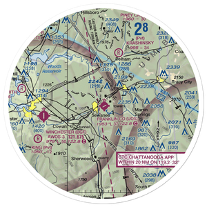 Franklin County Airport (UOS) VFR Sectional Sticker (30 mile)