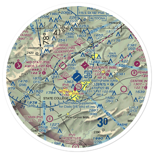 University Park Airport (UNV) VFR Sectional Sticker (30 mile)