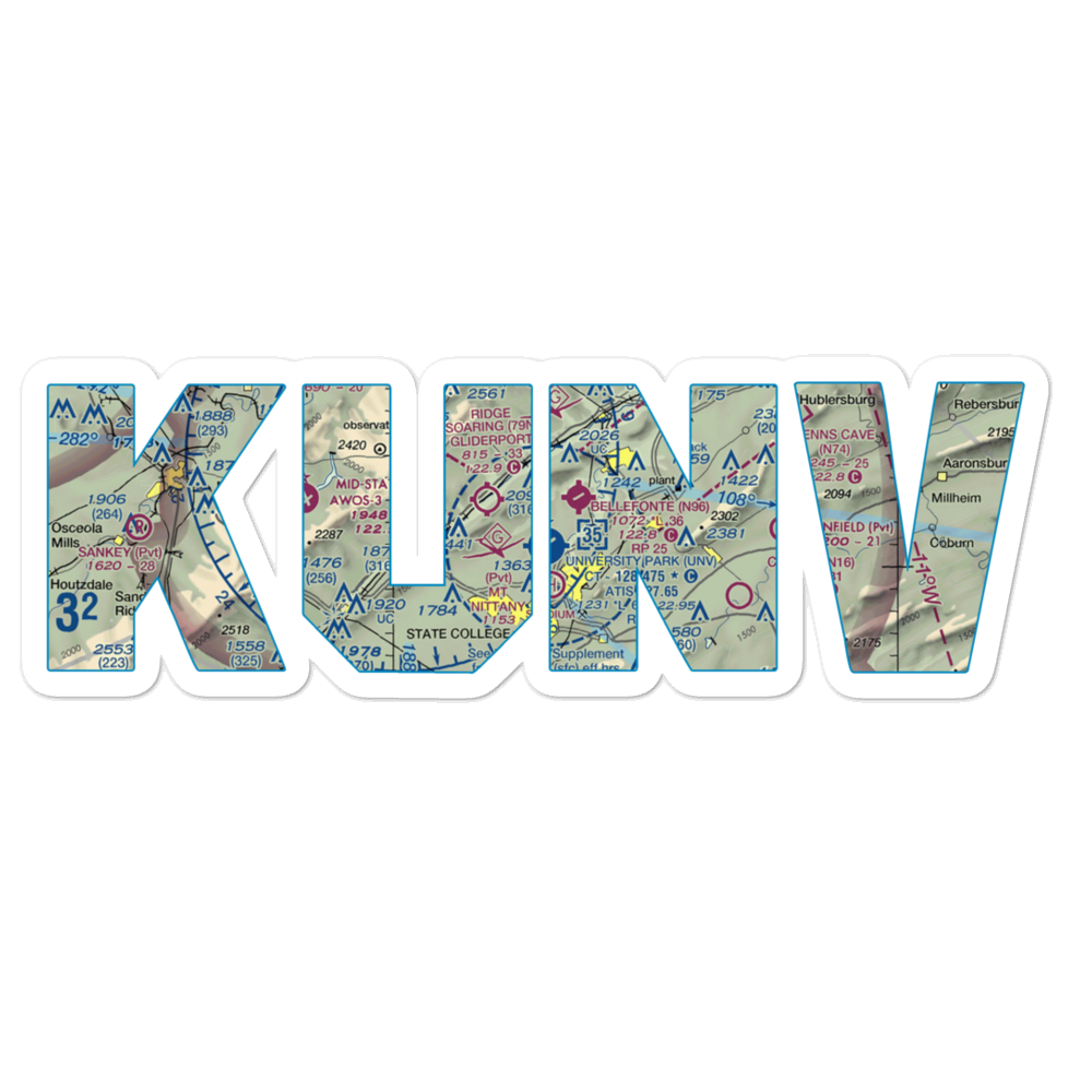 University Park Airport (UNV) VFR Sectional Sticker 