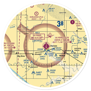 Ulysses Airport (ULS) VFR Sectional Sticker (30 mile)