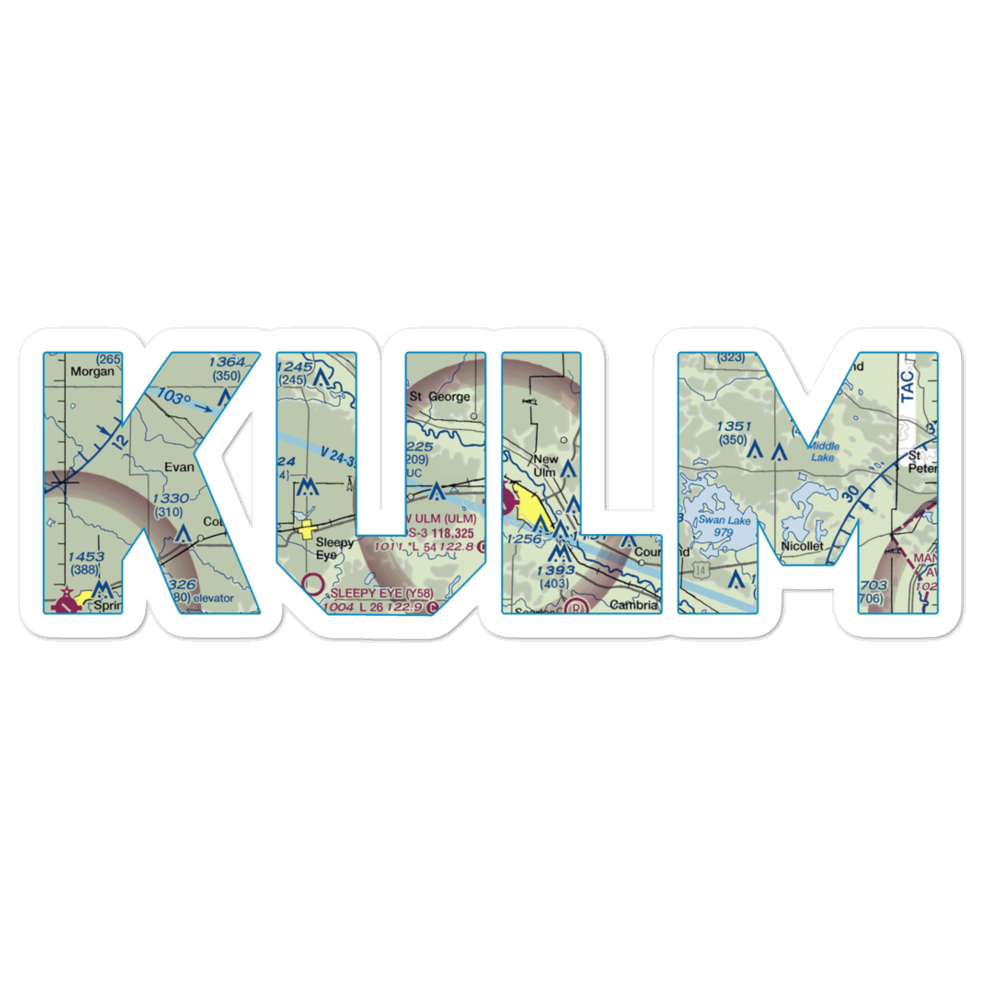 New Ulm Municipal Airport (ULM) VFR Sectional Sticker 