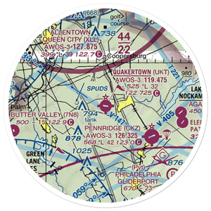 Quakertown Airport (UKT) VFR Sectional Sticker (20 mile)