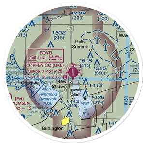 Coffey County Airport (UKL) VFR Sectional Sticker (20 mile)