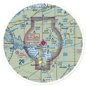 Coffey County Airport (UKL) VFR Sectional Sticker (30 mile)