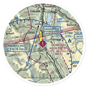 Ukiah Municipal Airport (UKI) VFR Sectional Sticker (20 mile)