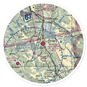 Ukiah Municipal Airport (UKI) VFR Sectional Sticker (30 mile)