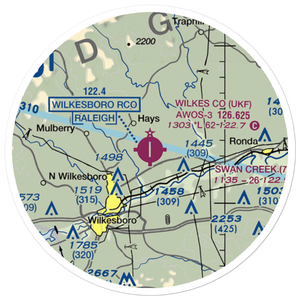 Wilkes County Airport (UKF) VFR Sectional Sticker (20 mile)