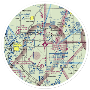Quincy Regional Baldwin Field (UIN) VFR Sectional Sticker (30 mile)