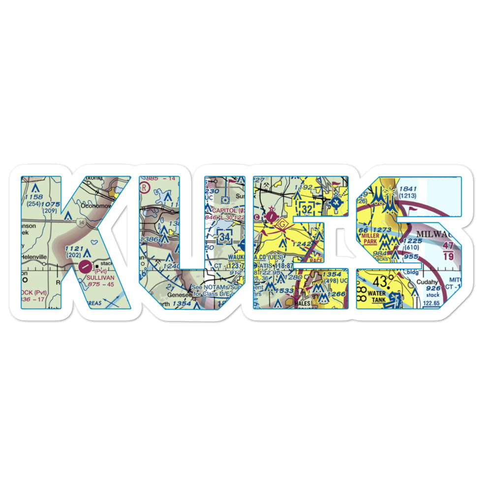 Waukesha County Airport (UES) VFR Sectional Sticker 