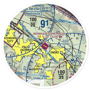 Bermuda Dunes Airport (UDD) VFR Sectional Sticker (20 mile)