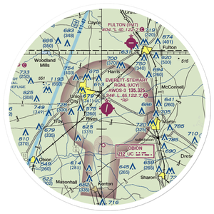 Everett-Stewart Regional Airport (UCY) VFR Sectional Sticker (30 mile)