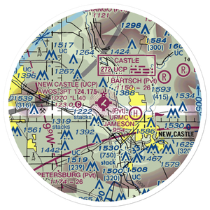 New Castle Municipal Airport (UCP) VFR Sectional Sticker (20 mile)