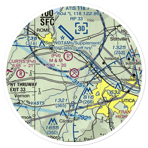 Oneida County Airport (UCA) VFR Sectional Sticker (20 mile)