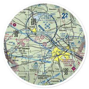 Oneida County Airport (UCA) VFR Sectional Sticker (30 mile)