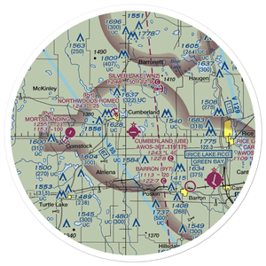 Cumberland Municipal Airport (UBE) VFR Sectional Sticker (30 mile)