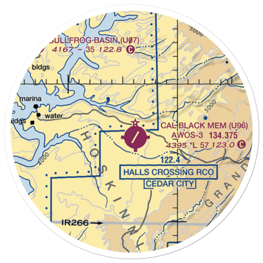Cal Black Memorial Airport (U96) VFR Sectional Sticker (20 mile) 