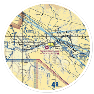 Glenns Ferry Municipal Airport (U89) VFR Sectional Sticker (30 mile)