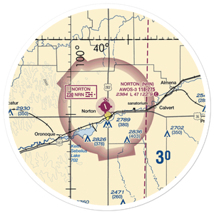 Norton Municipal Airport (NRN) VFR Sectional Sticker (30 mile)