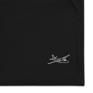 Commander 1000 Jetprop Business Airplane Port Authority Embroidered Premium Sherpa Blanket