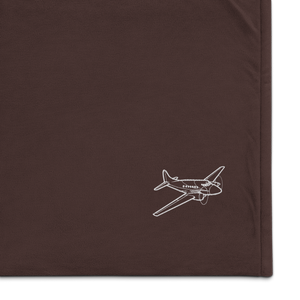 De Havilland Dove Business Airplane Port Authority Embroidered Premium Sherpa Blanket