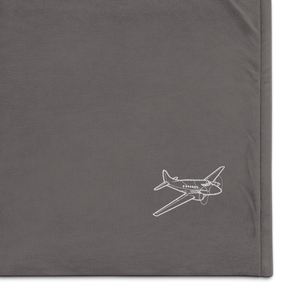 De Havilland Dove Business Airplane Port Authority Embroidered Premium Sherpa Blanket