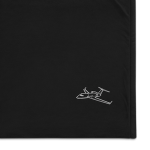 Gulfstream G IV Business Jet Port Authority Embroidered Premium Sherpa Blanket