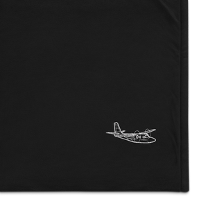 Aero Commander Business Airplane Port Authority Embroidered Premium Sherpa Blanket