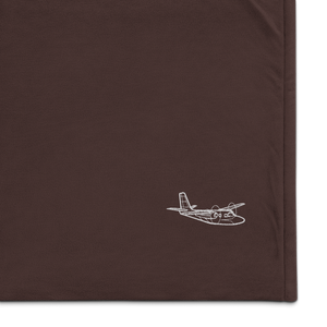 Aero Commander Business Airplane Port Authority Embroidered Premium Sherpa Blanket