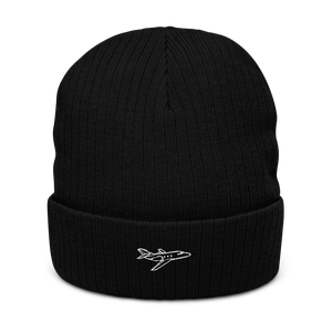 Dassault Falcon 10 Business Jet Atlantis Recycled Cuffed Beanie