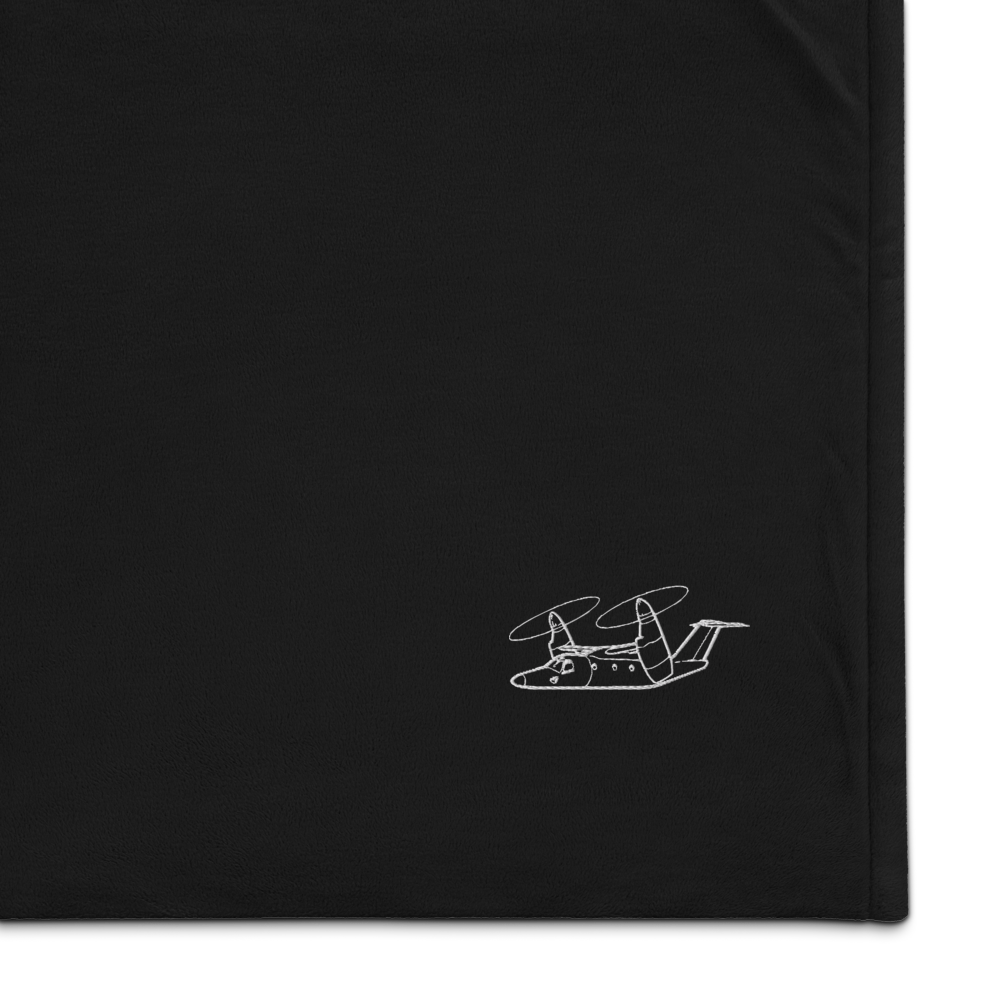 Bell/Agusta BA609 Business Airplane Port Authority Embroidered Premium Sherpa Blanket 