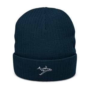 Bombardier Challenger 604 Business Jet Atlantis Recycled Cuffed Beanie