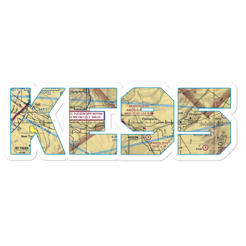 Benson Municipal Airport (E95) VFR Sectional Sticker 