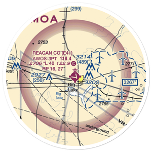 Reagan County Airport (E41) VFR Sectional Sticker (20 mile)