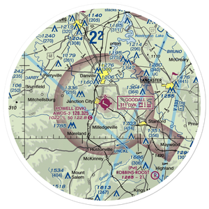 Stuart Powell Field (DVK) VFR Sectional Sticker (30 mile)