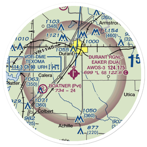 Eaker Field (DUA) VFR Sectional Sticker (20 mile)