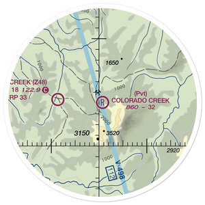Colorado Creek Airport (KCR) VFR Sectional Sticker (20 mile)
