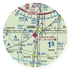 Tuscola Airport (K96) VFR Sectional Sticker (20 mile)