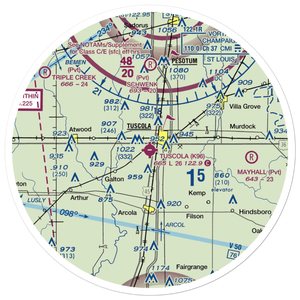 Tuscola Airport (K96) VFR Sectional Sticker (30 mile)