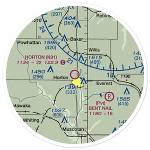 Horton Municipal Airport (K91) VFR Sectional Sticker (20 mile)