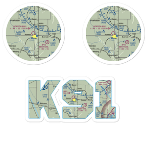 Horton Municipal Airport (K91) VFR Sectional Sticker Pack