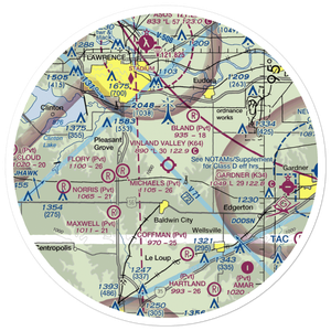 Vinland Valley Aerodrome (K64) VFR Sectional Sticker (30 mile)