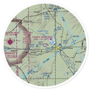 Council Grove Municipal Airport (K63) VFR Sectional Sticker (30 mile)