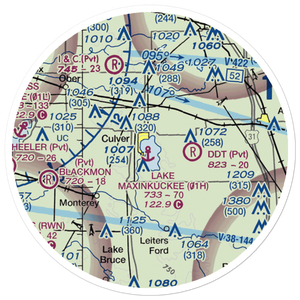 Lake Maxinkuckee Seaplane Base (01H) VFR Sectional Sticker (20 mile)