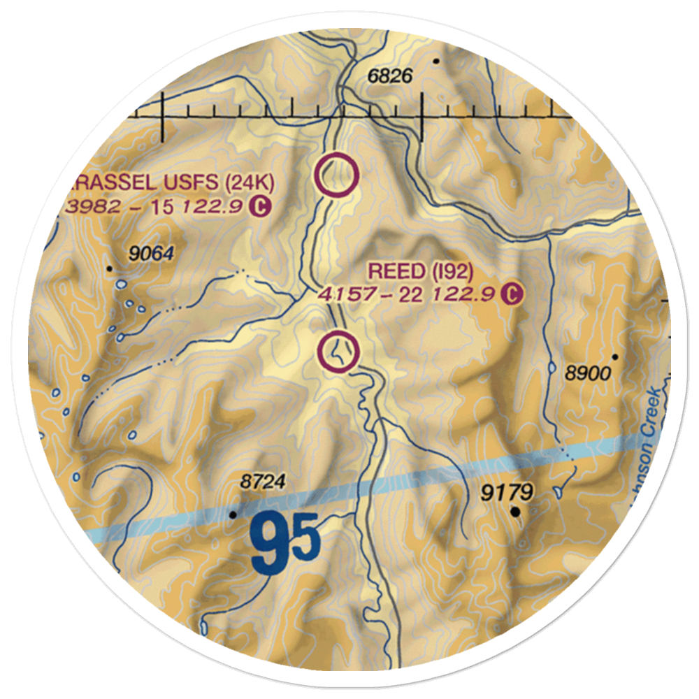 Reed Ranch Airport (I92) VFR Sectional Sticker (20 mile) 