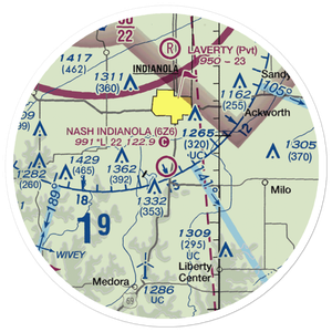 Nash Field Indianola Airport (6Z6) VFR Sectional Sticker (20 mile)