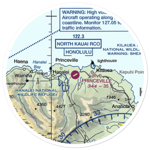 Princeville Airport (HPV) VFR Sectional Sticker (20 mile)