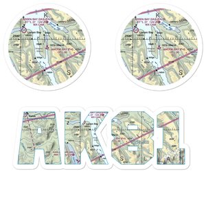 Amook Bay Seaplane Base (AOS) VFR Sectional Sticker Pack