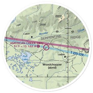 American Creek Airport (80A) VFR Sectional Sticker (20 mile)