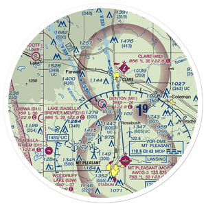 Denton Farms Airport (MI1) VFR Sectional Sticker (30 mile)